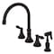 Kingston Brass KS2795PKLBS Duchess Widespread Kitchen Faucet W/ Brass Sprayer, Bronze KS2795PKLBS - alternate 1